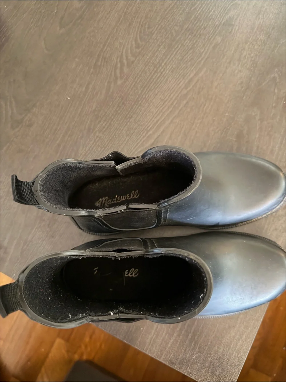 Madewell Chelsea  black Rain Boots